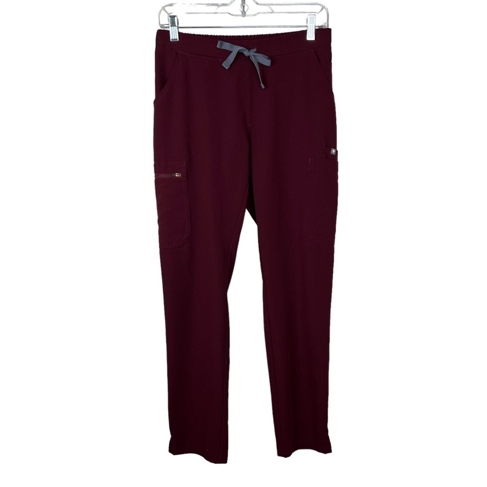 Figs Yola Skinny Scrub Pants Burgundy